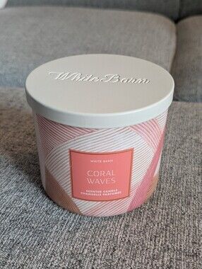 White Barn/Bath & Body Works Coral Waves 3 Wick Scented Candle